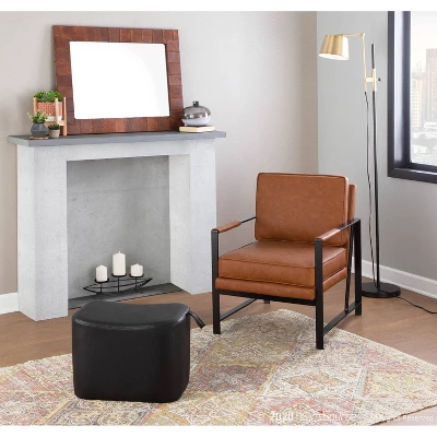 Franklin Armchair With Faux Leather Black/Camel Brown - LumiSource - Image 7