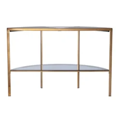 Lenaedo Demilune Console Table Black/White/Gold - Aiden Lane
