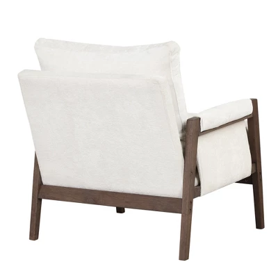 Modern Velvet Accent Chair, Wood Leisure Armchair-ModernLuxe - Image 6