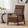 Fernhill Mid Century Modern Faux Leather Upholstered Pushback Recliner Dark Brown/Dark Espresso - Christopher Knight Home