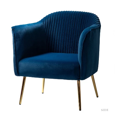 Velvet Barrel Chair With Goden Base Contemporary And Classic Velvet Accent Chair For Living Room | Karat Home - Image 17