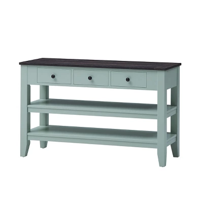 48" Solid Wood Top Modern Living Room Console Table With 3 Drawers And 2 Shelves - ModernLuxe - Image 3