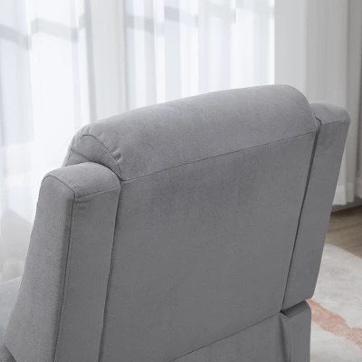 HOMCOM Contemporary Manual Recliner Chair With Footrest, Sofa Armchair For Living Room Bedroom, Gray - Image 5