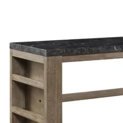24" Charnell Console Table Marble/Oak Finish - Acme Furniture