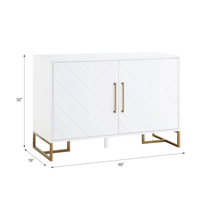 Herringbone Console Unit White - CosmoLiving By Cosmopolitan - Image 6