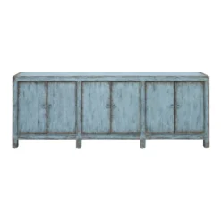 Marvin Rustic 6 Door Credenza/Sideboard Blue Textural Finish - Treasure Trove