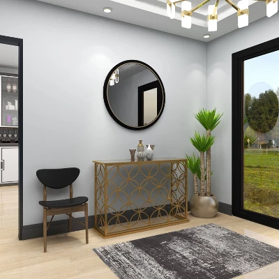 Rectangular Traditional Modern Metal Console Table Gold - Olivia & May - Image 12