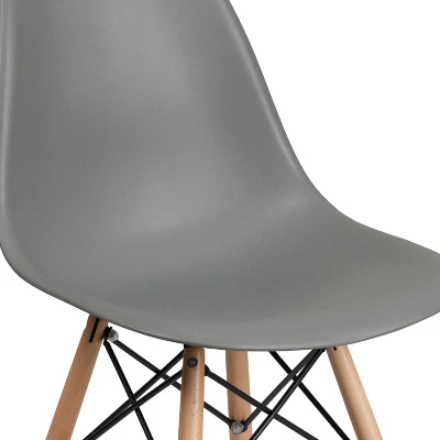 Merrick Lane Polypropylene Accent Chair With Metal Braced Wooden Legs - Image 6