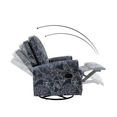 Pablo Traditional-normal Manual Swivel Glider Recliner With Nailhead Trims For Living Room | KARAT HOME - Image 3