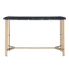 Daxton Faux Marble Sofa Table Black/Gold - Steve Silver Co.