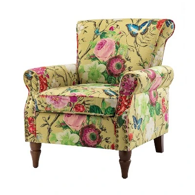 Araceli Traditional Comfy Floral Livingroom Armchair | ARTFUL LIVING DESIGN - Image 14