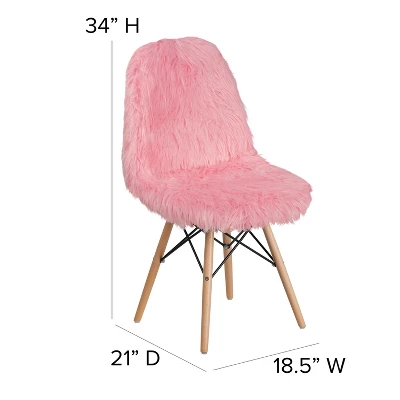 Emma And Oliver Shaggy Dog Fur Accent Chair - Image 3