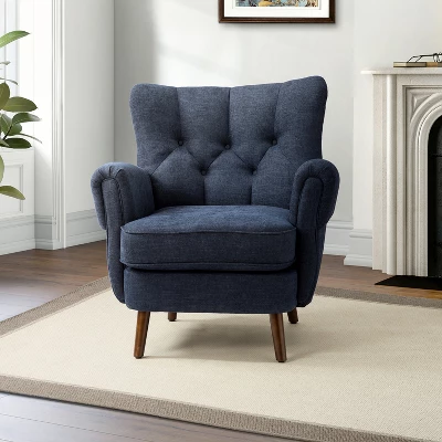 Dittmar Mid Century Club Chair With Wingback And Button-tufted Design | ARTFUL LIVING DESIGN - Image 12