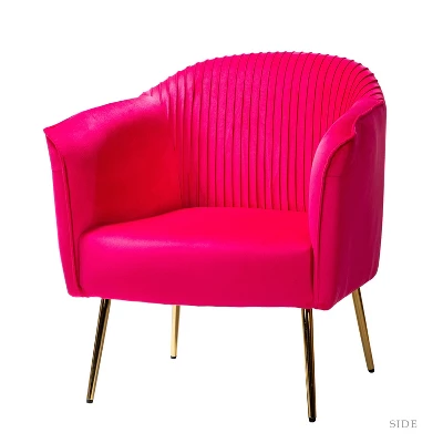 Velvet Barrel Chair With Goden Base Contemporary And Classic Velvet Accent Chair For Living Room | Karat Home - Image 12