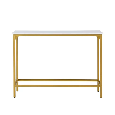 Stella Slim Console Table White/Gold - Carolina Chair & Table