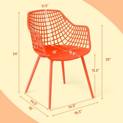 Costway 4 PCS Kids Chair Set Child-Size Chairs With Metal Legs Toddler Furniture Colorful - Image 2
