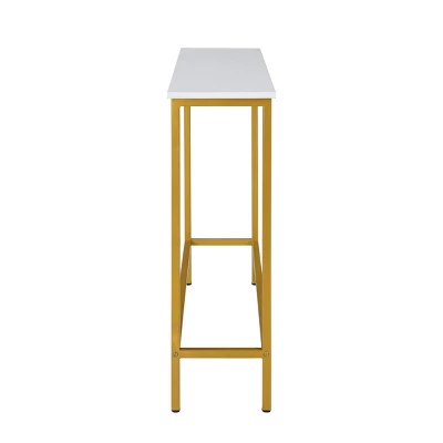 Stella Slim Console Table White/Gold - Carolina Chair & Table - Image 3