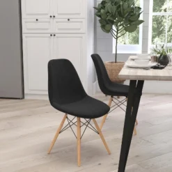 Merrick Lane Fabric Accent Chair With Metal Braced Wooden Legs For Living Room, Bedroom And Home