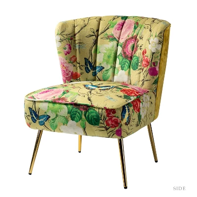 Urbain Wooden Upholstery Accent Side Chair With Tufted Back | Karat Home - Image 10