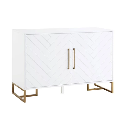 Herringbone Console Unit White - CosmoLiving By Cosmopolitan