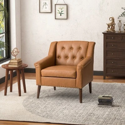 Nycteus Vegan Leather Armchair | ARTFUL LIVING DESIGN - Image 12