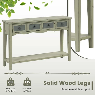 Costway Farmhouse Console Table 48'' Entryway Table With 2 Drawers & Open Storage Shelf - Image 7