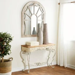 Farmhouse Vintage Inspired Console Table White - Olivia & May