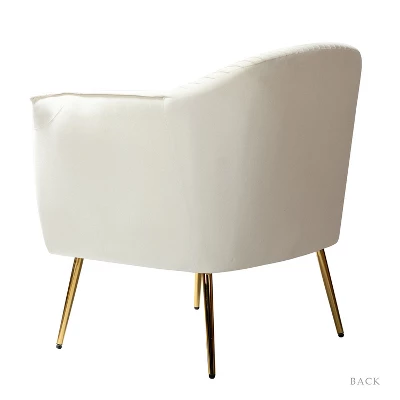 Velvet Barrel Chair With Goden Base Contemporary And Classic Velvet Accent Chair For Living Room | Karat Home - Image 3