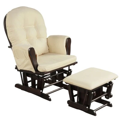 Tangkula Rocking Chair Baby Nursery Chair Glider With Ottoman &Storage Pocket - Image 8