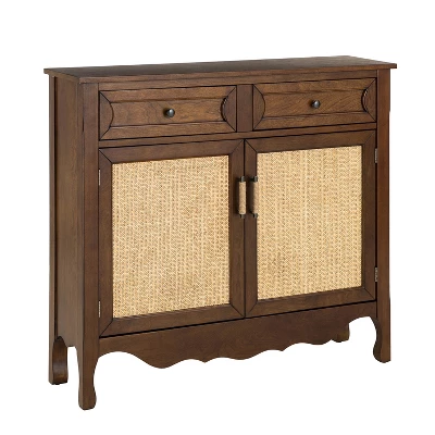 Theobald 36" Tall 2 - Door Accent Storage Cabinet With Two Drawers| KARAT HOME - Image 10