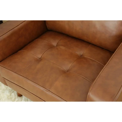 Hobbes Mid-Century Leather Armchair - Abbyson Living - Image 4