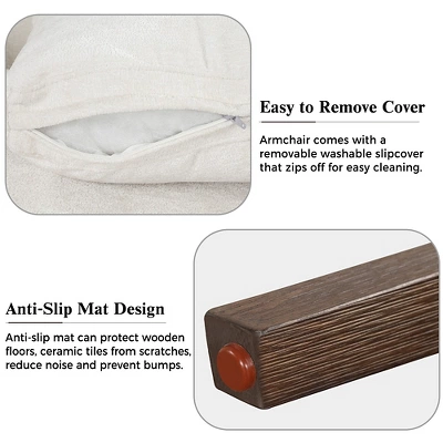 Modern Velvet Accent Chair, Wood Leisure Armchair-ModernLuxe - Image 8