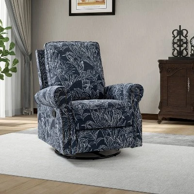 Pablo Traditional-normal Manual Swivel Glider Recliner With Nailhead Trims For Living Room | KARAT HOME - Image 10