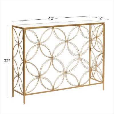 Contemporary Metal Console Table Gold - Olivia & May - Image 5