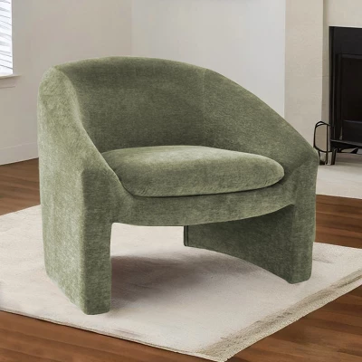 Kiki 32" Wide Contemporary Design Chenille Boasting Streamlined Silhouette Armrest Accent Barrel Chair-The Pop Maison - Image 2