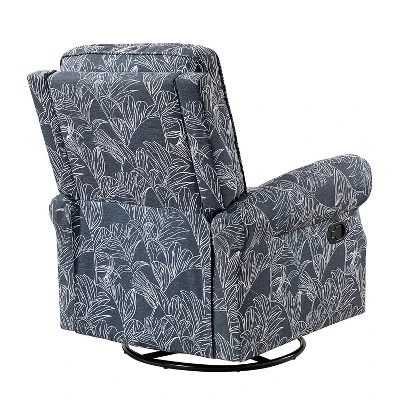 Pablo Traditional-normal Manual Swivel Glider Recliner With Nailhead Trims For Living Room | KARAT HOME - Image 4