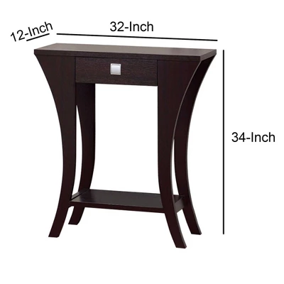 Stylish Console Table Dark Chocolate - Benzara - Image 5