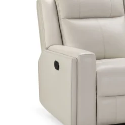 Randi Top Grain Leather Manual Recliner Ivory - Abbyson Living