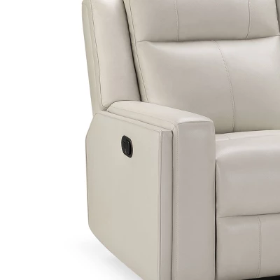 Randi Top Grain Leather Manual Recliner Ivory - Abbyson Living