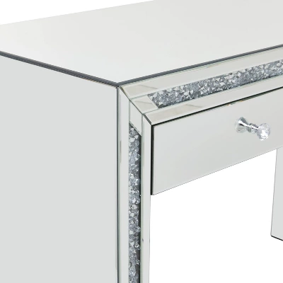 Glam Mirror And Glass Console Table Desk Silver - Olivia & May - Image 5