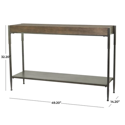 Industrial Metal Console Table Dark Brown - Olivia & May - Image 5