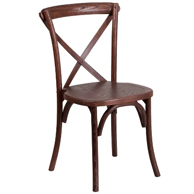 Merrick Lane Davisburg Stackable Wooden Cross Back Bistro Dining Chair - Image 12