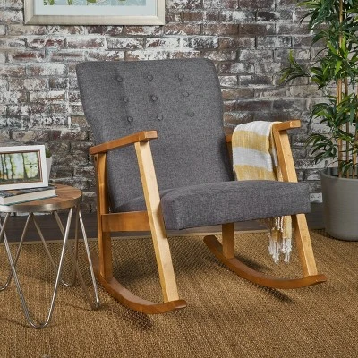 Harvey Mid-Century Modern Fabric Rocking Chair - Christopher Knight Home