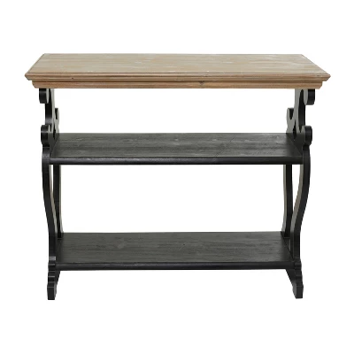 Farmhouse Wood Swirl Console Table Black - Olivia & May - Image 5