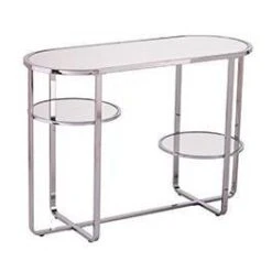 Malissa Mirrored Console Table With Storage Silver - Aiden Lane