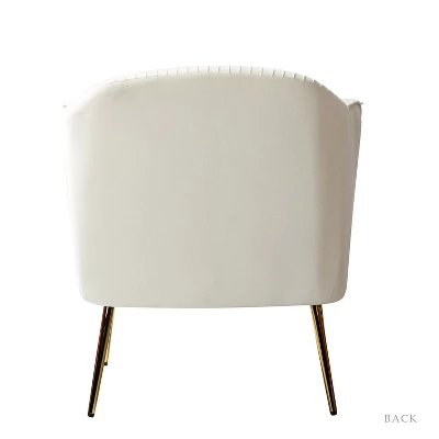 Velvet Barrel Chair With Goden Base Contemporary And Classic Velvet Accent Chair For Living Room | Karat Home - Image 4