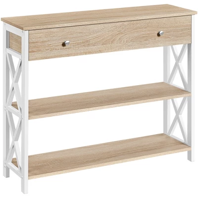Yaheetech Vintage Wooden Console Table With 1 Drawer And 2 Open Shelves - Image 8