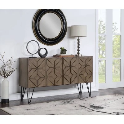 Charlotte 4 Door Credenza Brown - Treasure Trove Accents - Image 3
