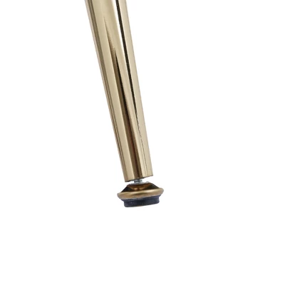 29.5" Modern Chenille Accent Armchair With Gold Metal Legs And Throw Pillow - ModernLuxe - Image 12