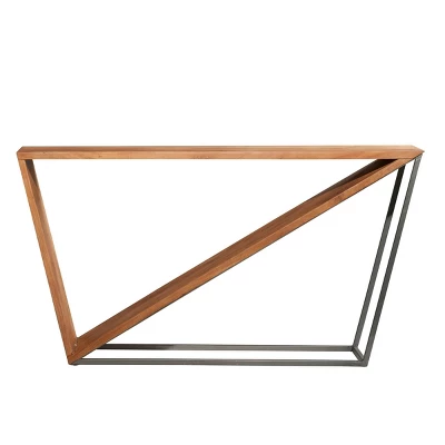 Modern Triangular Console Table Brown - Olivia & May - Image 5